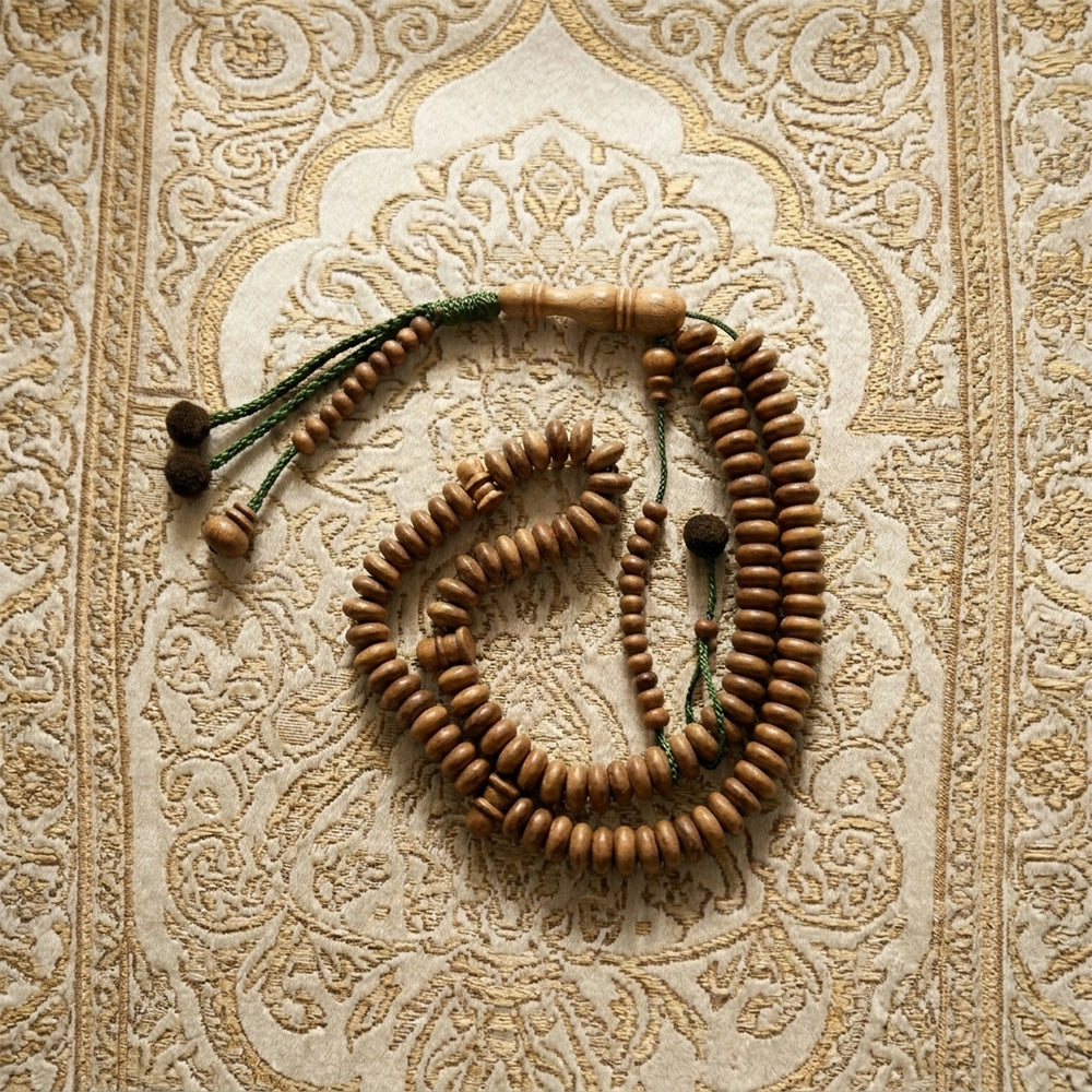 Artisanal Oval Wooden Prayer Beads